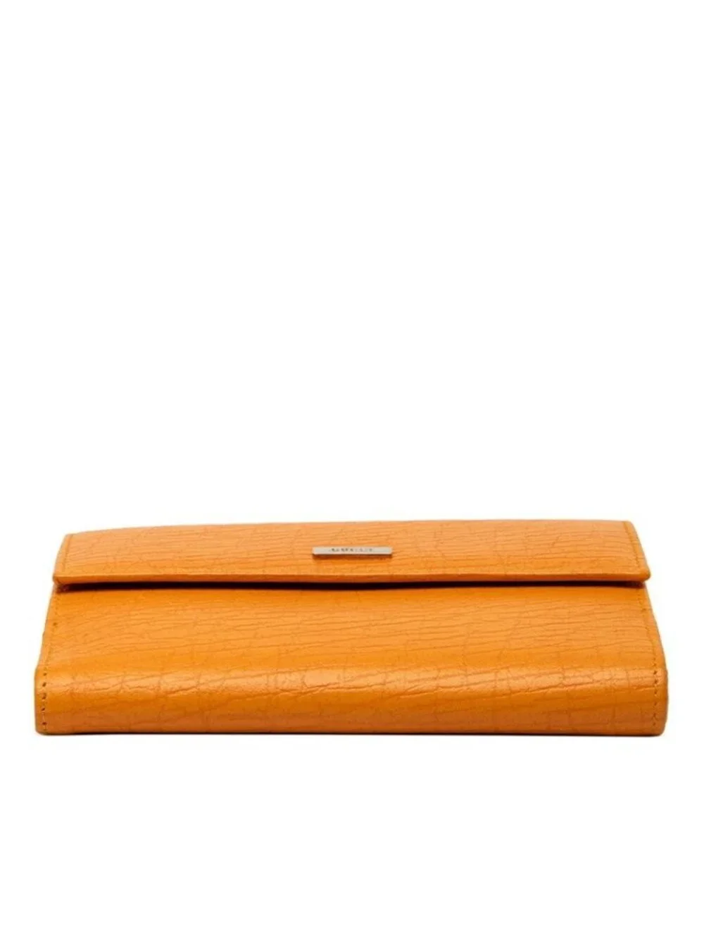 Gucci Logo Middle Wallet Bifold Orange Yellow Leather